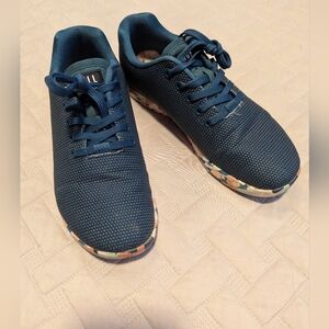 NOBULL Navy Sneakers with Floral Accents, Sz.9
